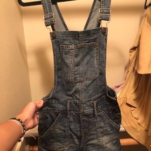Denim Overall Shorts